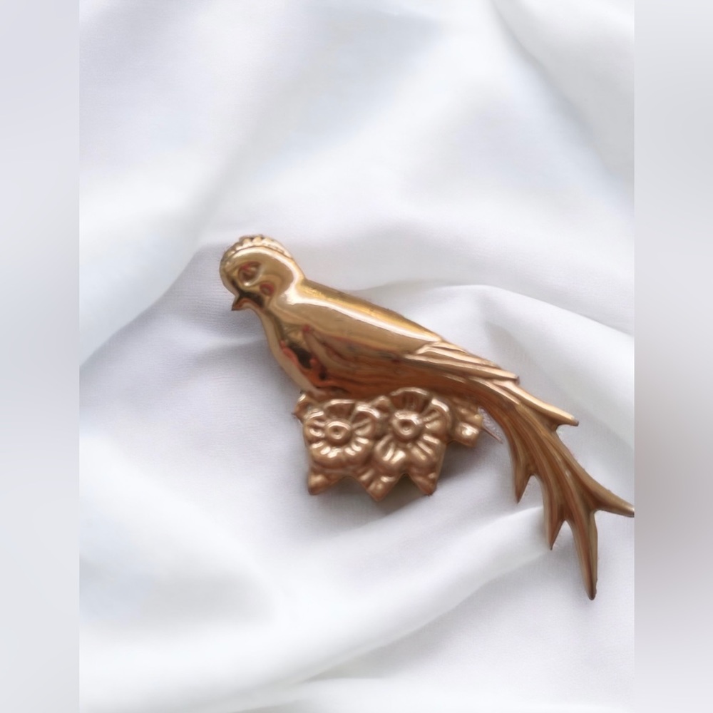 Vintage Bird of Paradise Quetzel Brooch/Pin Mexico Sterling Silver